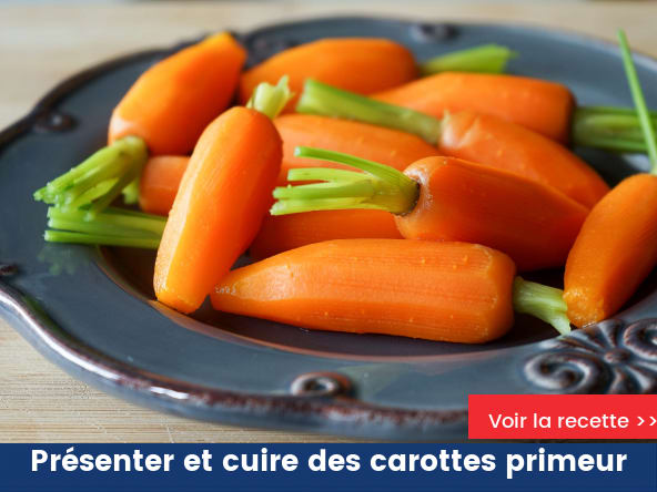 Présenter et cuire des carottes primeur